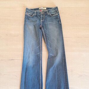 BKE Kate Bootcut Jeans Wmns 27x31.5 Stretch Denim Medium Wash Embroidered Pocket